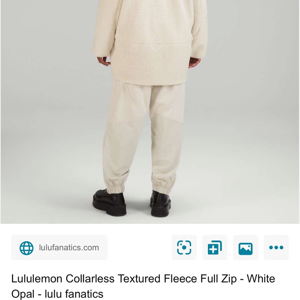 Lululemon fleece jacket off white size 4